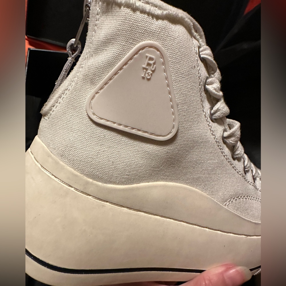 R13 Off-White High-Top Platform Sneakers - Picture 9 of 11